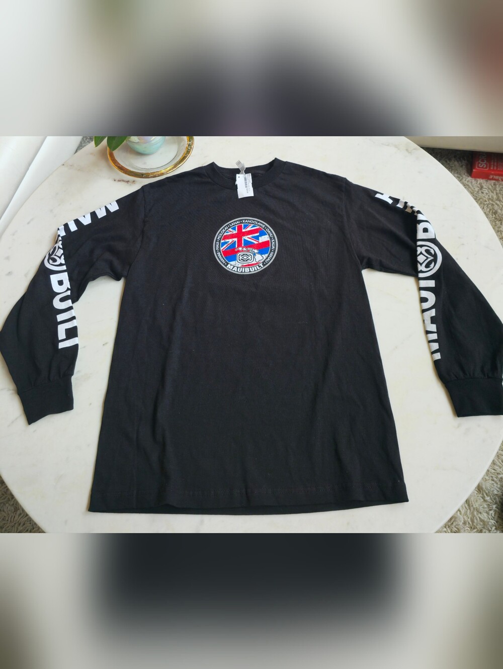 NWT American Apparel Mauibuilt Long Sleeve Black Tee Size Medium (Unisex)